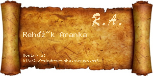 Rehák Aranka névjegykártya