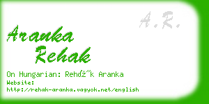 aranka rehak business card